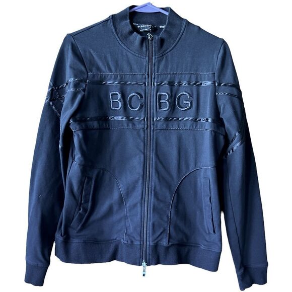 BCBG MaxAzria Logo Zip Track Jacket with Pockets Size XL in GUC - Picture 3 of 4